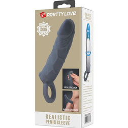 Packaging for Realistic 16 cm Penis Sleeve with Ball Ring