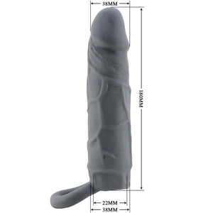Gaine réaliste toucher peau 16 cm avec anneau testiculaire — en situation