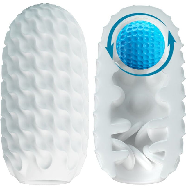 Œuf masturbateur Pretty Love Masturbateur egg boule rotative 360° — Venus-X Fantasy Ball en TPE blanc vu de face