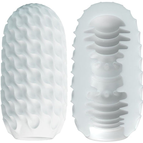 Masturbateur egg boule rotative canal spiralé — vue de profil