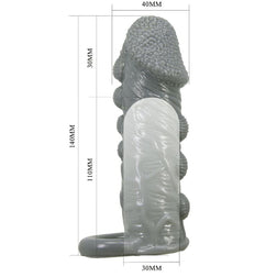 PRETTY LOVE REALISTIC PENIS ENLARGER AND GREY DELAY SLEEVE