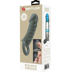 PRETTY LOVE REALISTIC PENIS ENLARGER AND GREY DELAY SLEEVE