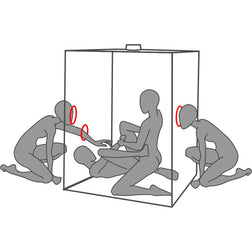 Cabine de jeu à glory holes réglables, noir et rouge — Scandale — vue 2