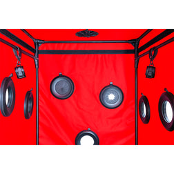 Cabine de jeu à glory holes réglables, noir et rouge — Scandale — vue 3