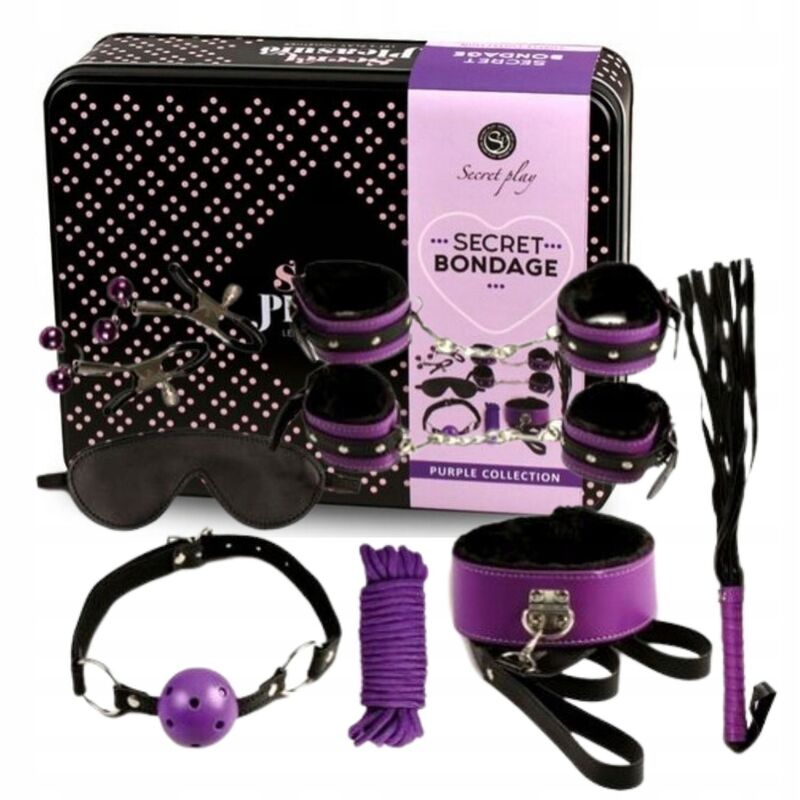 SECRETPLAY BDSM SET 8PCS PURBLE NOIR