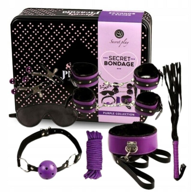 SECRETPLAY BDSM SET 8PCS PURBLE NOIR
