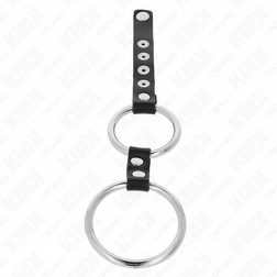 Double cockring métal relié cuir — emballage