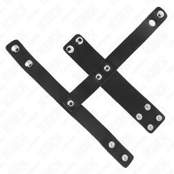 KINK ANNEAU DE CAGE A PENIS EN CUIR AVEC SEPARATEUR DE BALLES REGLABLE