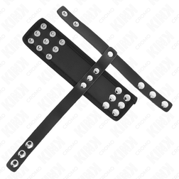 KINK ANNEAU DE CAGE A PENIS EN CUIR AVEC SANGLE REGLABLE DE SEPARATION DES BALLES REVETUEUSE