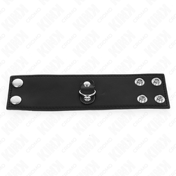 Cockring cuir très large 5 cm effet gainant — gros plan