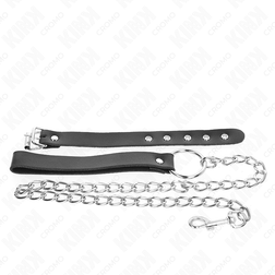 KINK ANNEAU PENIS EN CUIR AVEC SANGLE 215 X 2 CM ET CHAINE EN METAL 60 CM