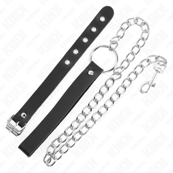 KINK ANNEAU PENIS EN CUIR AVEC SANGLE 215 X 2 CM ET CHAINE EN METAL 60 CM