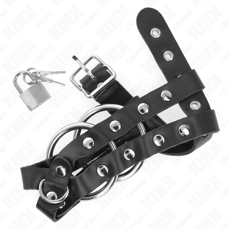 Cage pénis cuir à cadenas — emballage