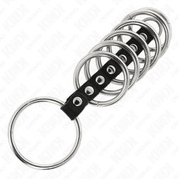 Cage 7 anneaux métal et cuir 3,2 à 5 cm — emballage