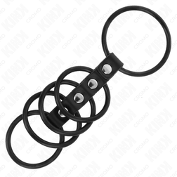 5 anneaux silicone sur toute la verge 3,8 à 4,8 cm — gros plan