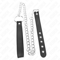 Anneau pénien en cuir à chaîne-laisse de 60 cm, réglable — vue 3