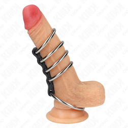 Cage 5 anneaux métal et cuir 3,7 à 5 cm — emballage