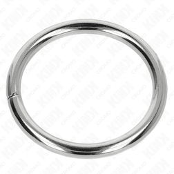Cockring KINK rigide en métal argenté 40 mm — vue inclinée