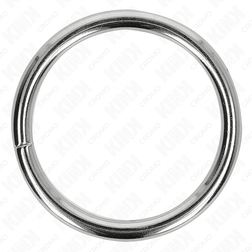 Cockring KINK rigide en métal argenté 40 mm — gros plan sur l’anneau poli