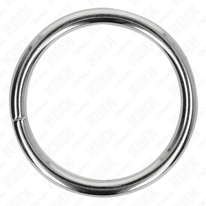 Cockring KINK rigide en métal argenté 40 mm — gros plan sur l’anneau poli