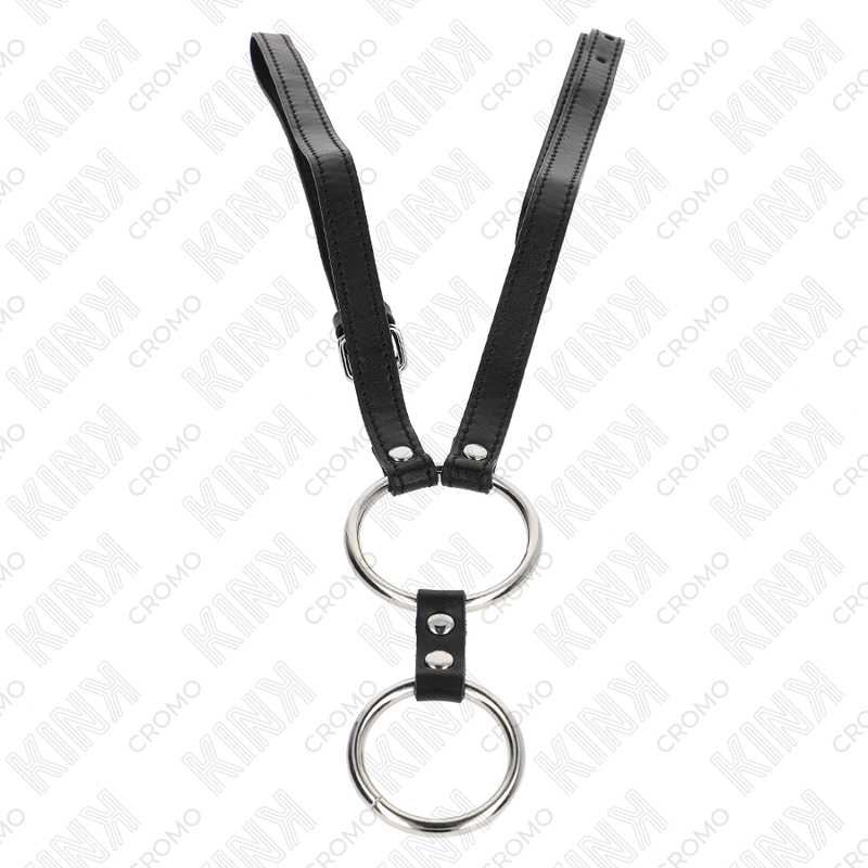 Double cockring métal 3,7 et 5 cm + ceinture hanches cuir — emballage