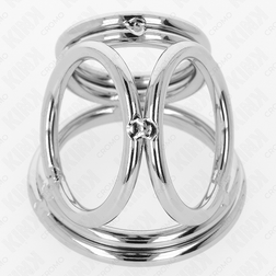 Triple cockring métal entrelacés 3 à 5 cm — Chrome Lock — vue 2