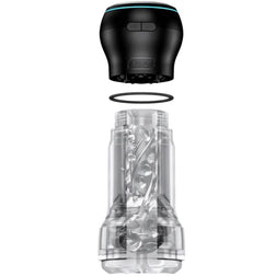 Masturbateur homme Kiiroo Masturbateur & Pompe à Pénis — Pocket Masturbateur + PowerBlow en TPE transparent vu de face