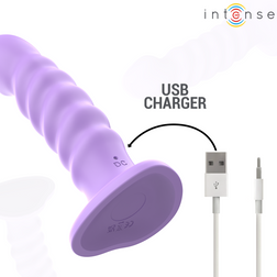 Gode vibrant spiralé silicone violet 16,5 cm — Brenda M