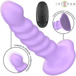 Gode vibrant spiralé silicone violet 16,5 cm — Brenda M — vue de face