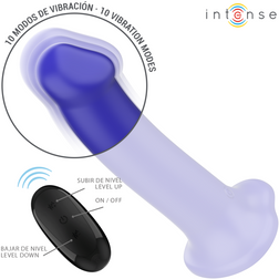 Gode réaliste vibrant ventouse télécommandé bleu — Victoria