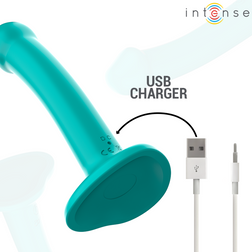 Gode réaliste vibrant ventouse turquoise — Katie