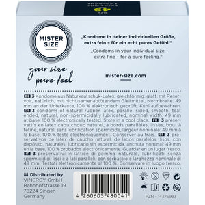 MISTER SIZE PRESERVATIF TAILLE S 49 MM 3 UNITES