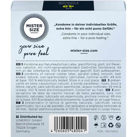 MISTER SIZE PRESERVATIF TAILLE S 49 MM 3 UNITES