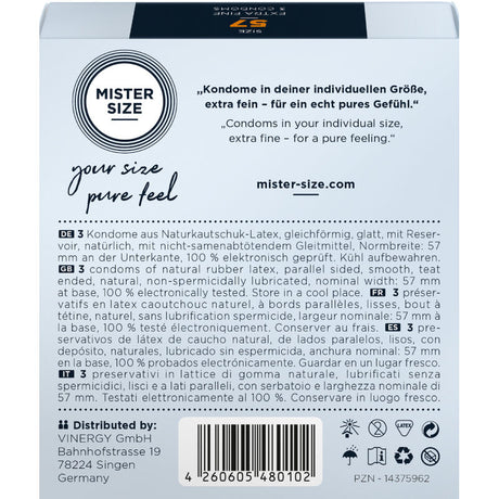 MISTER SIZE PRESERVATIF TAILLE L 57 MM 3 UNITES