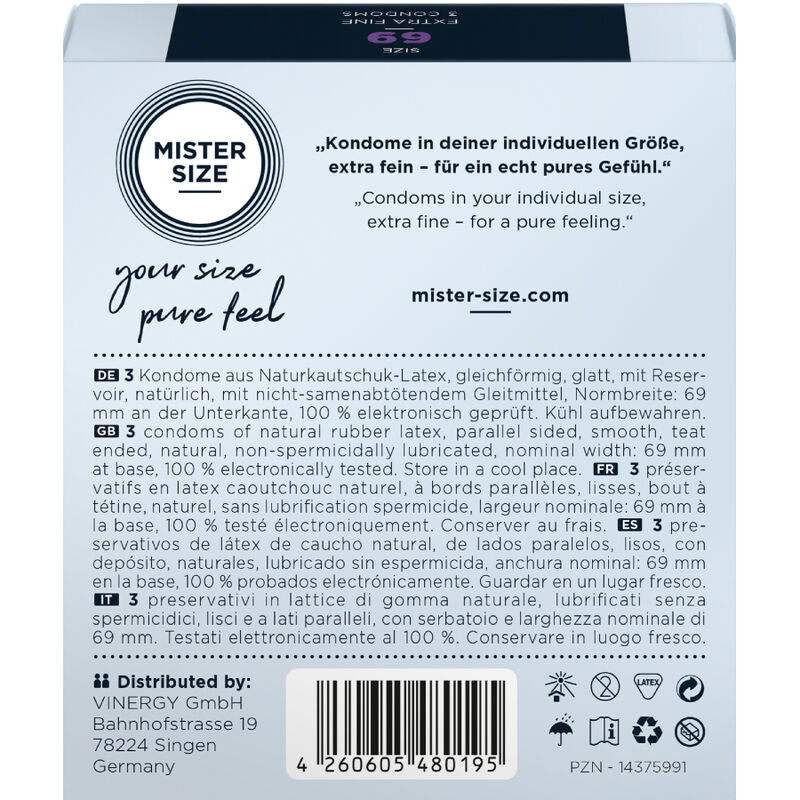 MISTER SIZE PRESERVATIFS TAILLE XXXL 69 MM 3 UNITES