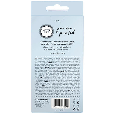 MISTER SIZE PRESERVATIFS TAILLE XXL 64 MM 10 UNITES