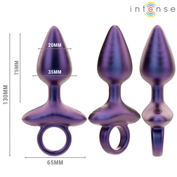 Dimensions du plug anal vibrant violet avec anneau de maintien