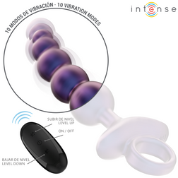 Plug chapelet vibrant télécommande 10 modes - gros plan