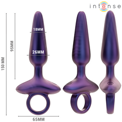 Schéma technique des dimensions du plug anal vibrant violet