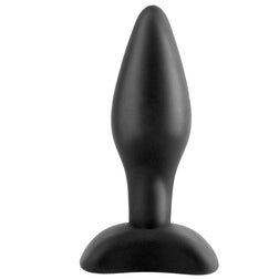 Plug anal Mini silicone 7,5 cm en Silicone noir 7.5 cm vu de face