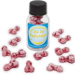 DIABLO PICANTE POT DE 12 BONBONS HAPPY PENIS AUX FRAISE CERISE