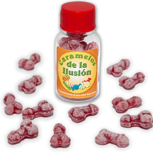 DIABLO PICANTE 12 BONBONS ILLUSIONS EN FORME DE PENIS FRAISE CERISE