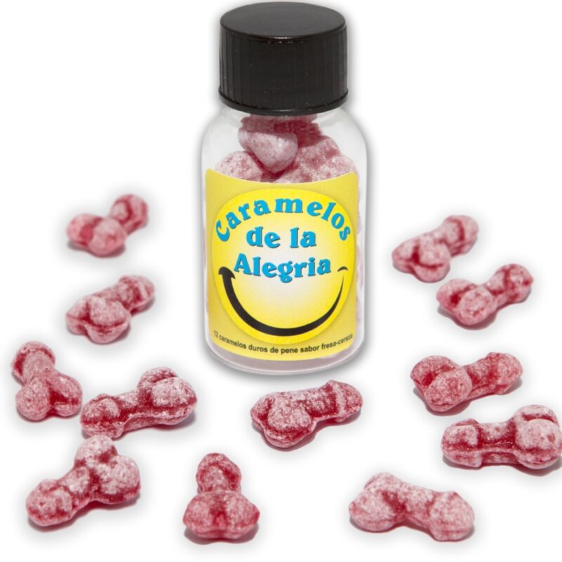 DIABLO PICANTE 12 BONBONS JOIE EN FORME DE PENIS FRAISE CERISE