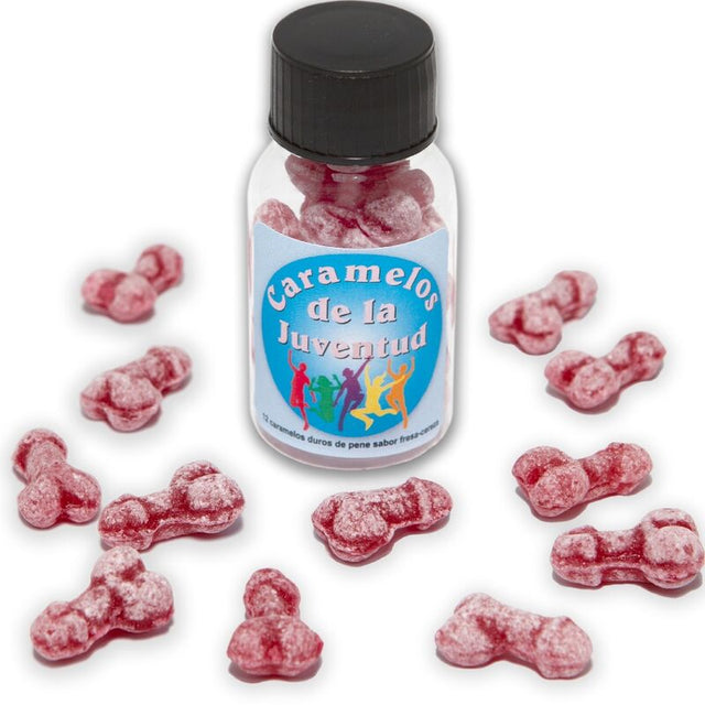 DIABLO PICANTE 12 BONBONS JEUNESSE FORME PENIS FRAISE CERISE