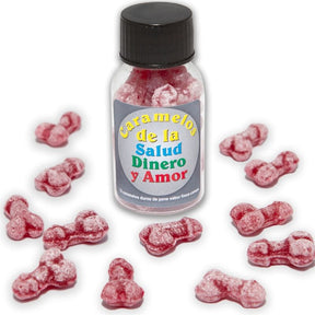 DIABLO PICANTE 12 BONBONS SANTE ARGENT AMOUR FORME DE PENIS FRAISE CERISE