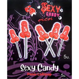 DIABLO PICANTE BOITE DE 5 SUCETTES EN FORME DE PENIS AUX CERISES