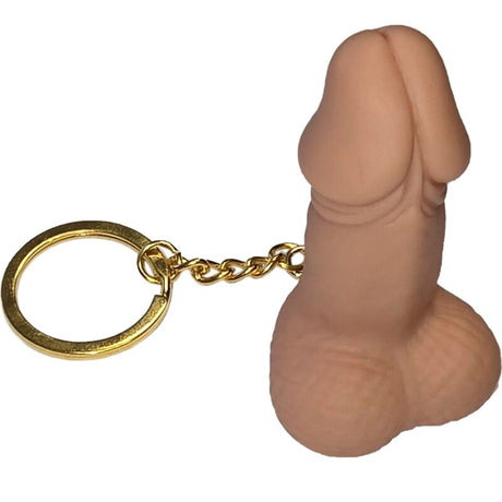 Flesh-coloured penis-shaped key ring with its ring