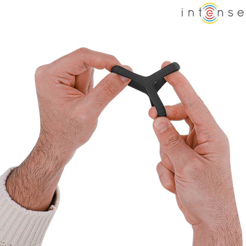 INTENSE CARSON ANNEAU PENIS DOUBLE SILICONE NOIR MODELE 4