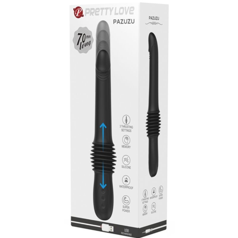PRETTY LOVE VIBRATEUR PAZUZU 3 MODES DE POUSSEE NOIR