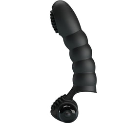 Schwarzer Alexander Fingervibrator mit strukturiertem Kopf